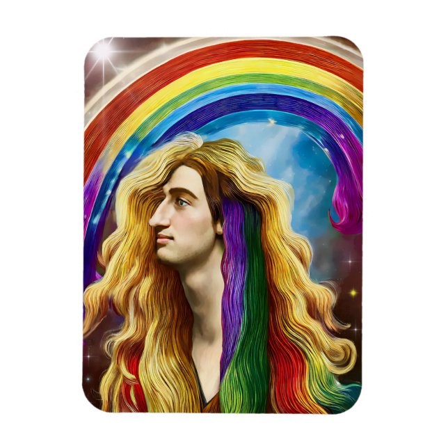 Ímã Arte Rainbow Deity Man Of All love Fantasy (Vertical)