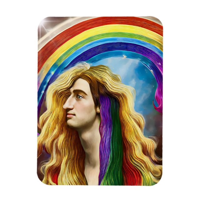 Ímã Arte Rainbow Deity Man Of All love Fantasy (Vertical)
