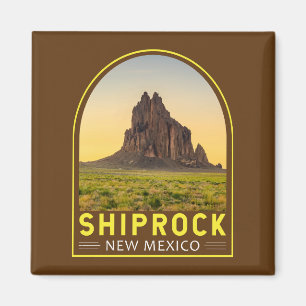 Imã Arte Retro de Emblema de Shiprock Novo México Vint