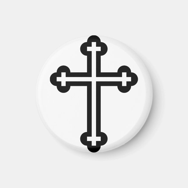 Imã Arte Simbolista Cristã Moderna Minimalista de Cruz (Frente)