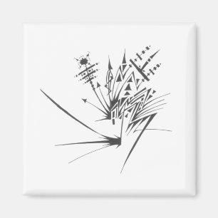 Imã Arte Tribal Abstrato Preto e Branco 100 Tatuagem