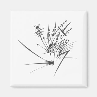 Imã Arte Tribal Abstrato Preto e Branco 100 Tatuagem