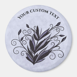 Imã Arte vegetal gótica - Rodovalho Floral preto e rox