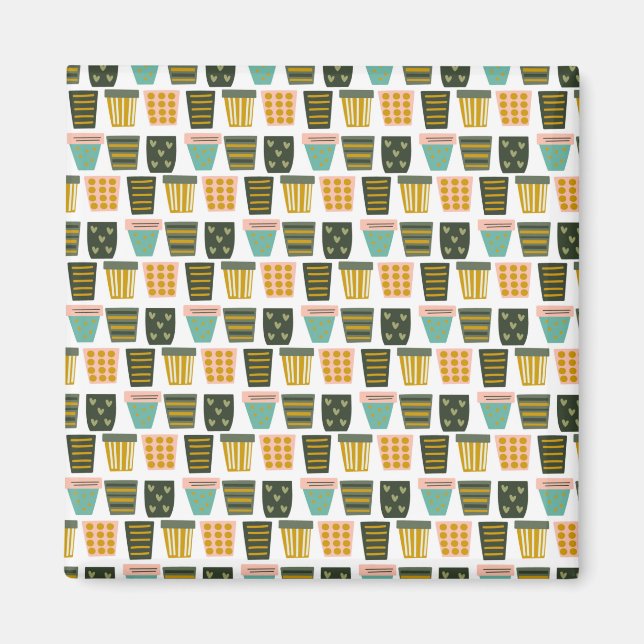 Imã Arte vegetal minimalista (Frente)
