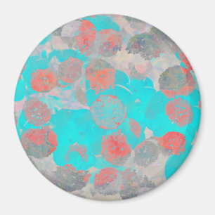 Imã Arte vermelha azul do padrão floral/floral român