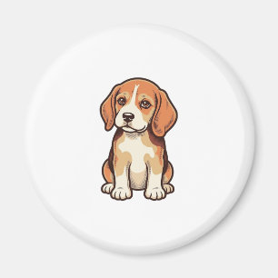 Imã Arte Vetorial de Cachorrinho Beagle com Gravura An