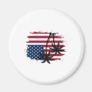 Imã Arte vetorial de coqueiro bandeira americana patri