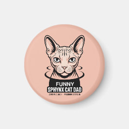Imã Arte Vetorial de Pai de Gato Sphynx Engraçado
