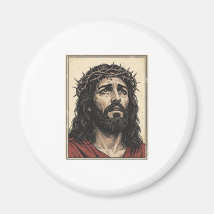 Imã Arte Vetorial de Retrato Religioso da Coroa de Esp
