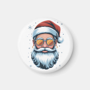 Imã Arte vetorial do Papai Noel moderno com óculos de