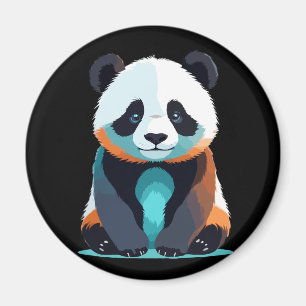Imã Arte vetorial Panda com cores vibrantes