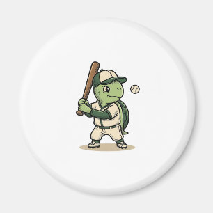 Imã Arte Vetorial Vintage de Batedor de Beisebol de Ta