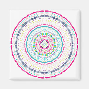 Imã Arte Vibrante e Colorido de Mandala