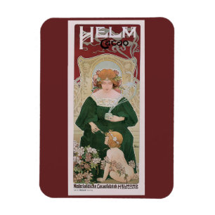Ímã Arte Vintage Nouveau Helm Cacao por Privat Livemon