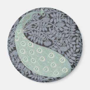 Imã Arte Vintage Nouveau Pavão Azul Verneuil