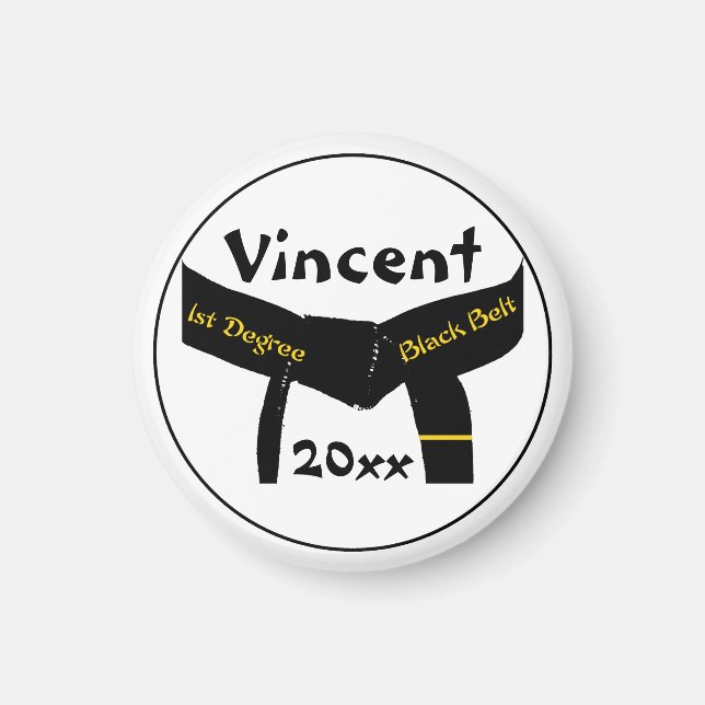 Imã Artes Marciais Cinturão Preto De 1 rua Grau (Frente)