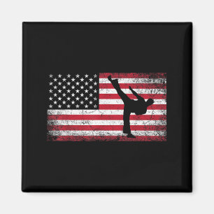 Imã Artes Marciais de Karatê 4 de Julho Bandeira Ameri