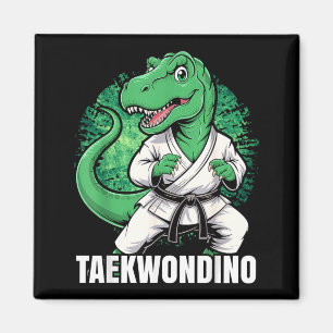 Imã Artes Marciais Engraçadas de Taekwondo T Rex Dinos