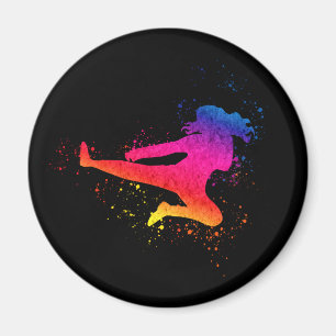 Imã Artes Marciais Femininas, Chute Alta, Lixo De Tint