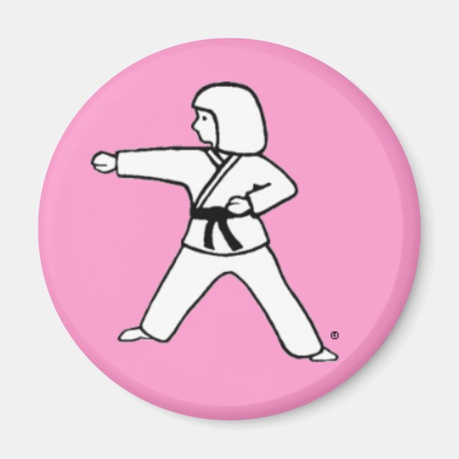 Imã Artes marciais Kid 2 íman rosa (Frente)