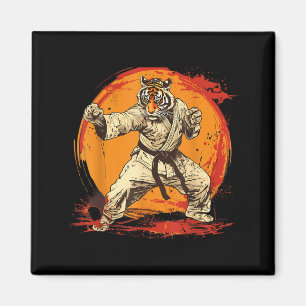 Imã Artes Marciais MMA Tigre Aquarela Taekwondo Kickbo