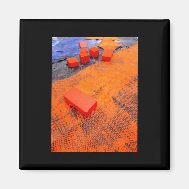 Imã Artes Plásticas Orgânicas De Laranja E Abstrato Az (Frente)