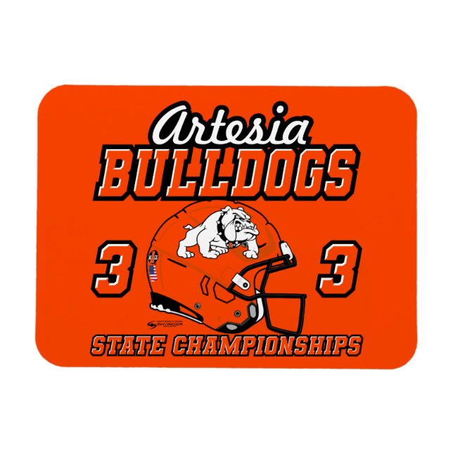 Ímã Artesia Bulldogs 33 State Championships Magnet (Horizontal)