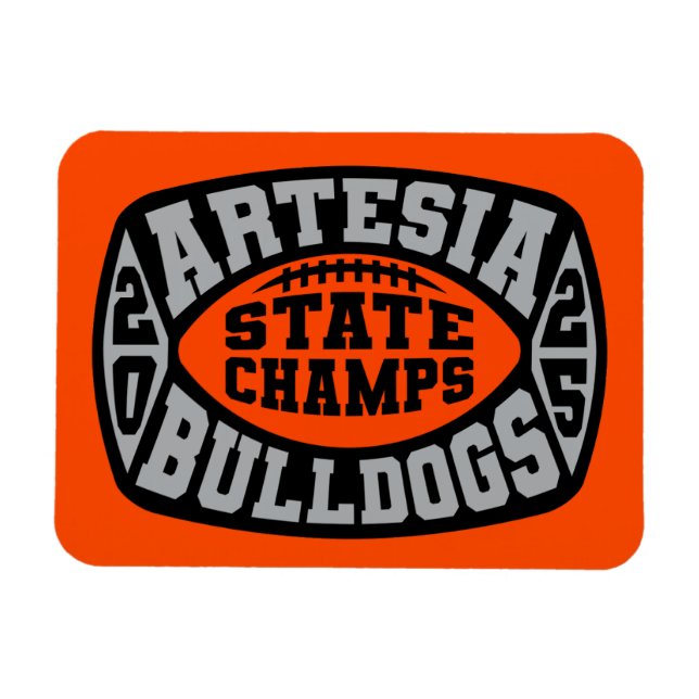 Ímã Artesia Bulldogs "State Champs"  (Horizontal)