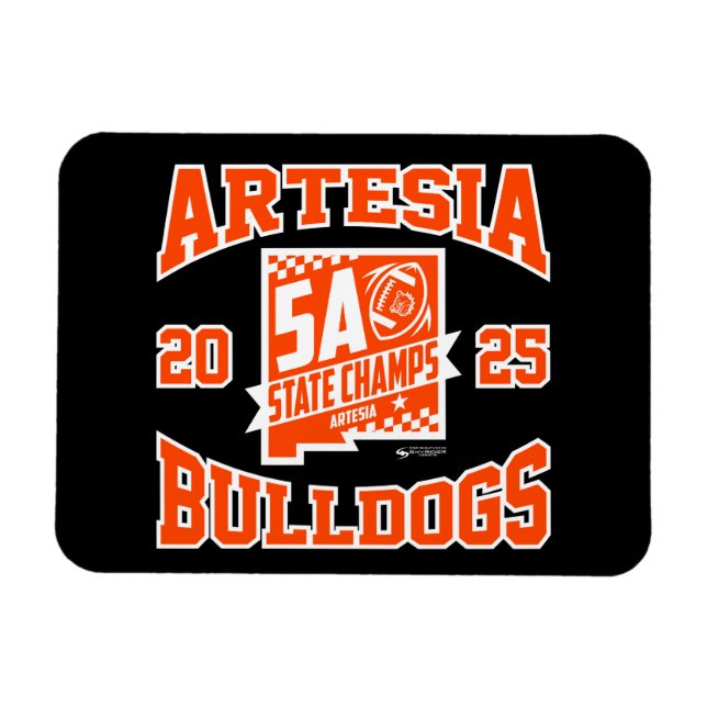 Ímã Artesia Bulldogs State Champs Logo Flexible Magnet (Horizontal)