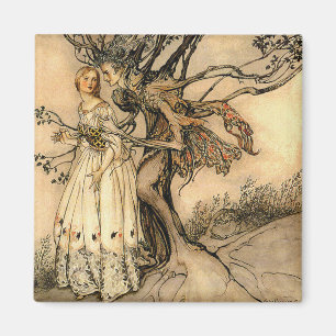 Imã Arthur Rackham - mulher adulta na madeira