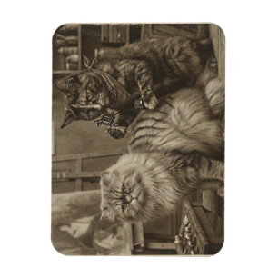 Ímã Artista de Tatuagem de Gato Sepia Vintage – Vitori
