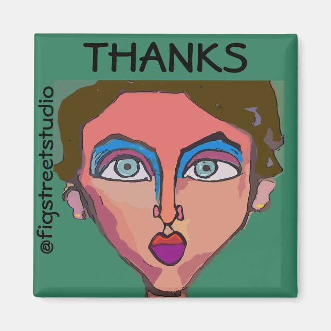 Imã Artista local, Obrigados, editar texto (Frente)