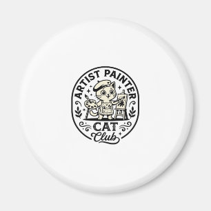 Imã Artista Pintor Gato Gato Engraçado Gráfico - Artis