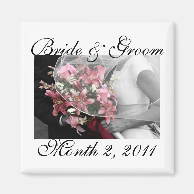 Imã Artístico Salva A Data De Casamento (Frente)