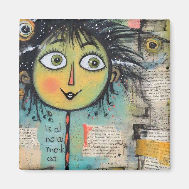 Imã ArtLady 17 Encantada e angustiada (Frente)