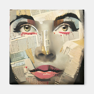 Imã Artsy Arte Digital Única   Bonito Lady Abstrato