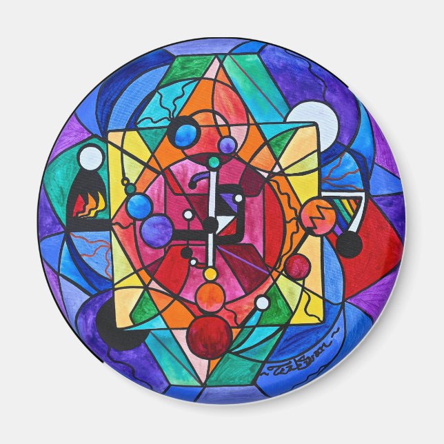 Imã "Arturian Divine Order Grid", Magnet Arredondado D (Frente)