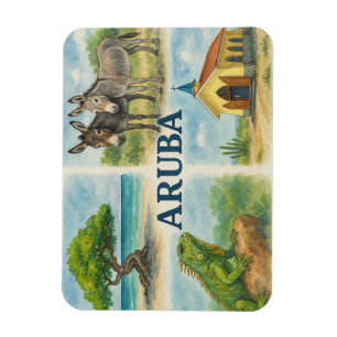 Ímã Aruba multivisual aquarela