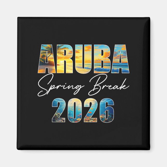 Imã Aruba Spring Break 2026 Summer Vacation Beach  (Frente)