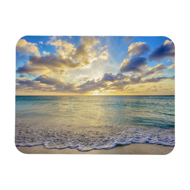 Ímã Aruba Sunset sobre o Mar em Movimento (Horizontal)