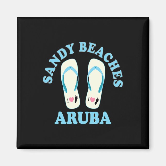 Imã Aruba Vacation Sandy Beaches I Heart Sacudir Fops  (Frente)