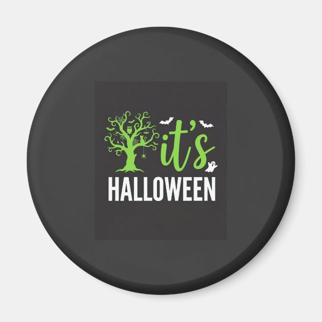 Imã Árvore Assustadora do Halloween com Morcegos em Ve (Frente)