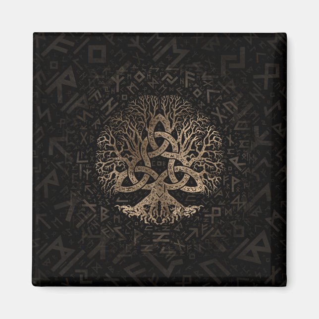 Imã Árvore da vida com Triquetra no padrão Futhark (Frente)