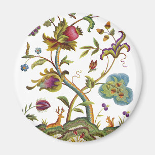 Imã Árvore da Vida dos Bordados da Crewel, Jacobean