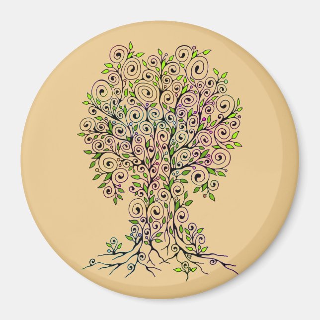 Imã Árvore da Vida - Espirais Saem Frutas 1 (Frente)