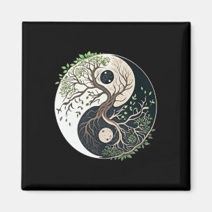 Imã Árvore Da Vida Yin Yang Yoga Nature Lance Arte