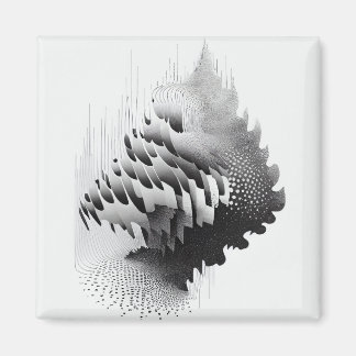Imã Árvore de Abstrato de Ilusões Óticas Surreais B&W