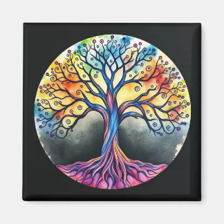 Imã Árvore de Aquarela da Vida