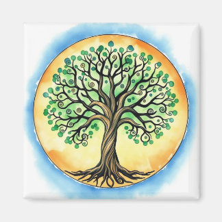 Imã Árvore de Aquarela da Vida