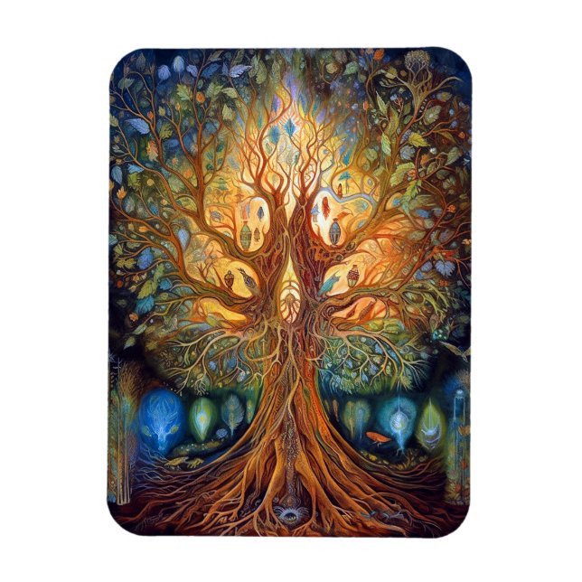 Ímã Árvore De Arte Da Natureza Surreal Da Vida (Vertical)
